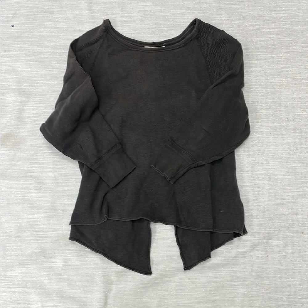 We The Free Charcoal Ribbed Top
